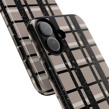 Elevated Neutrals Plaid iPhone Case | Classic Pattern, Modern Contrast