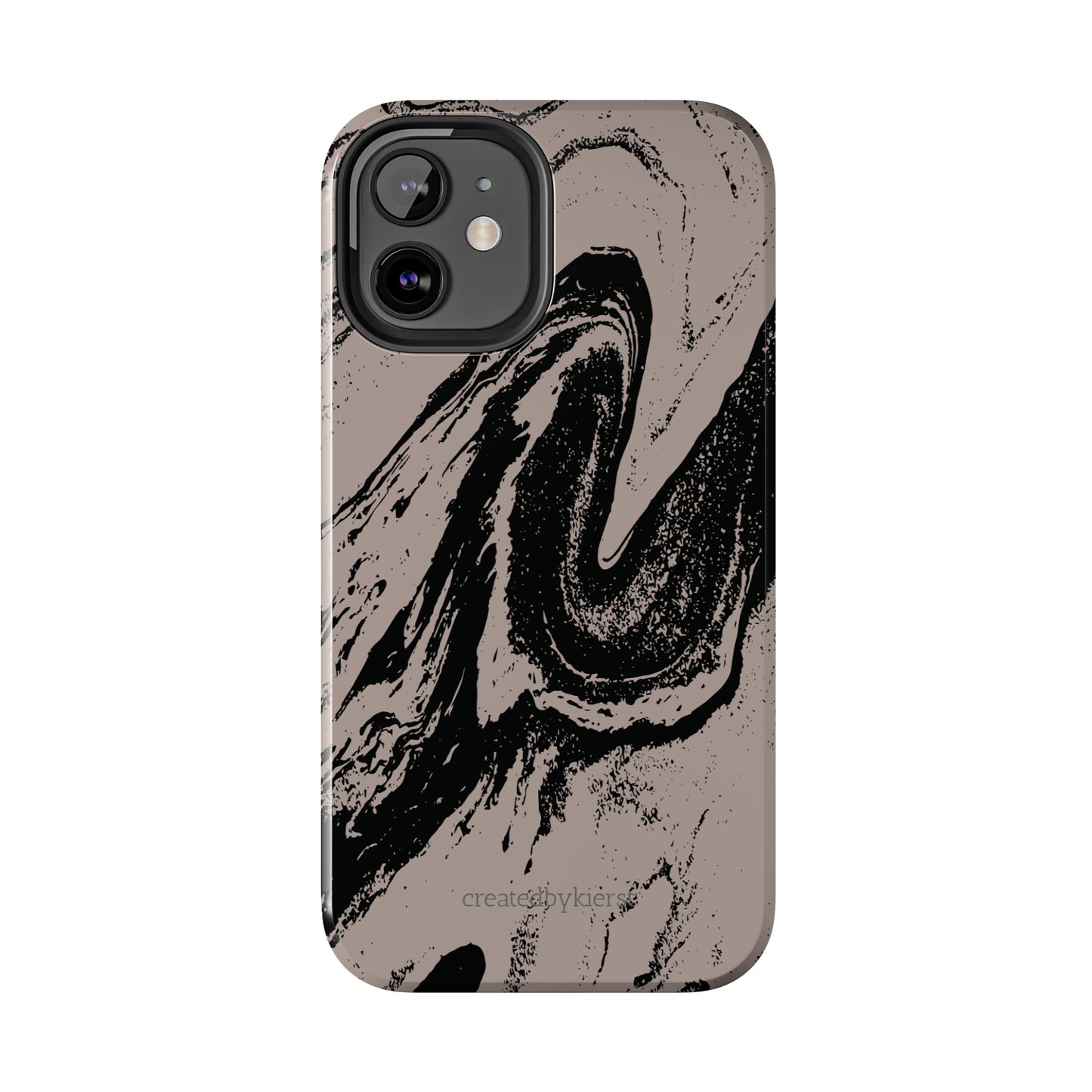 Taupe and Black Marble iPhone Case