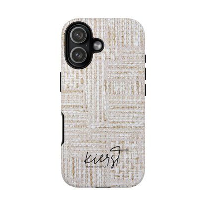 Cream + Gold Tweed Print iPhone Case