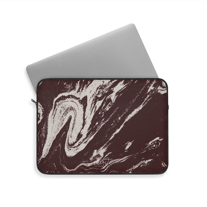 Cream Marble on Signature Velvet Noir Laptop Sleeve