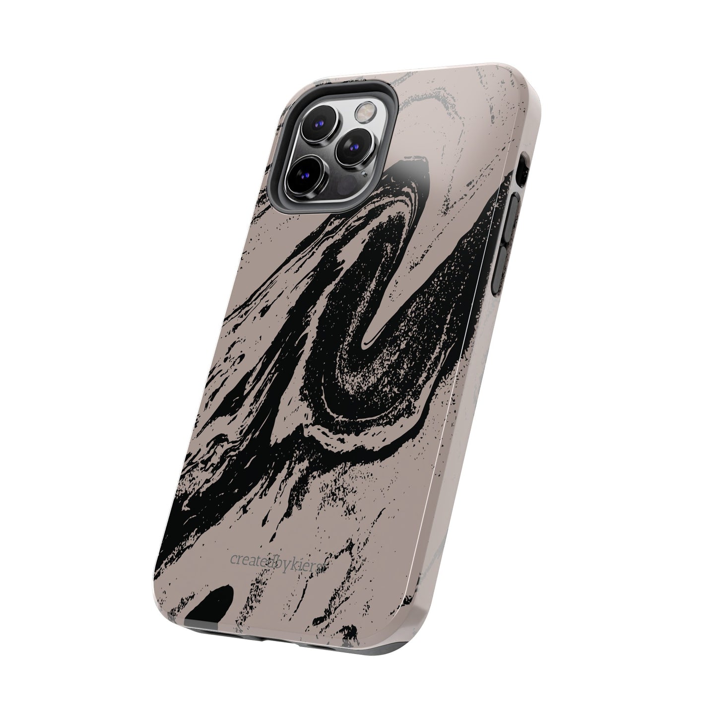 Taupe and Black Marble iPhone Case