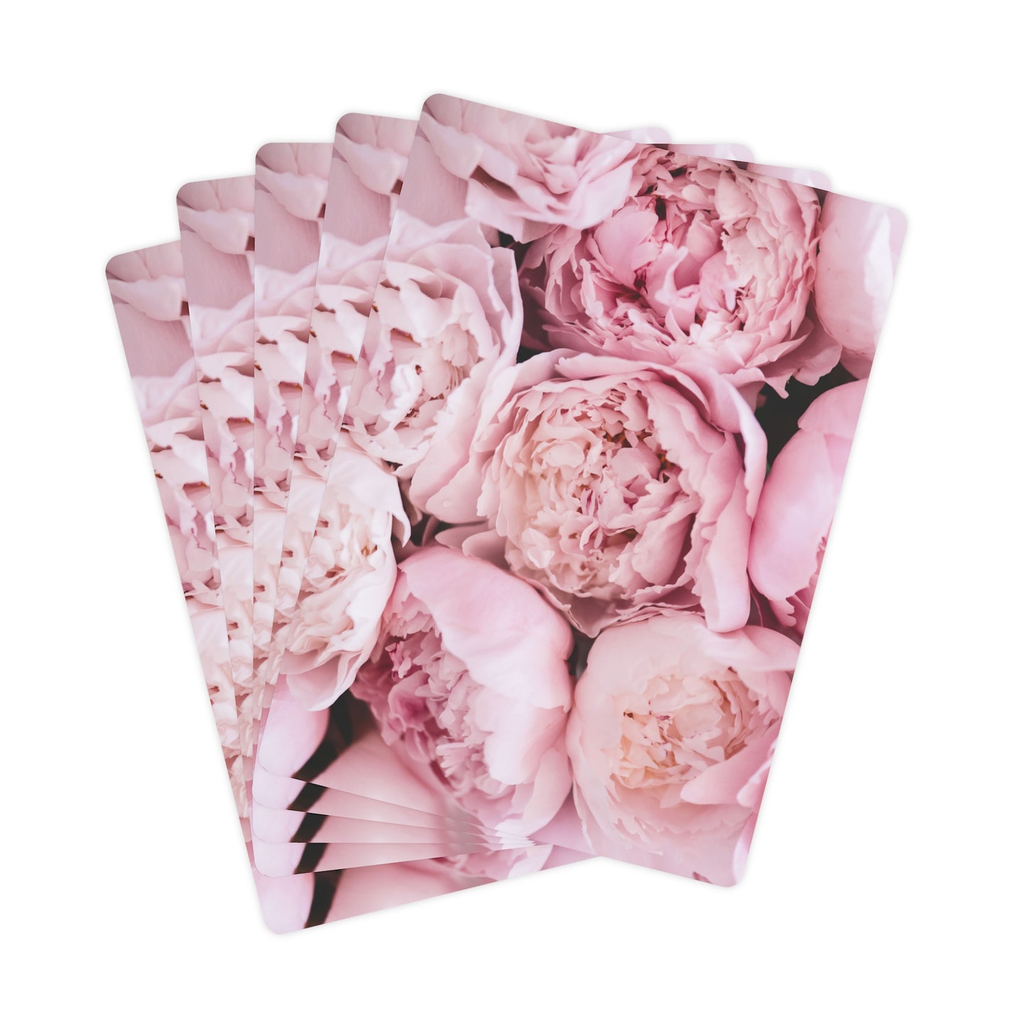 Pink Peony Poker Cards