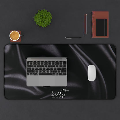 Black Silk Print Desk Mat