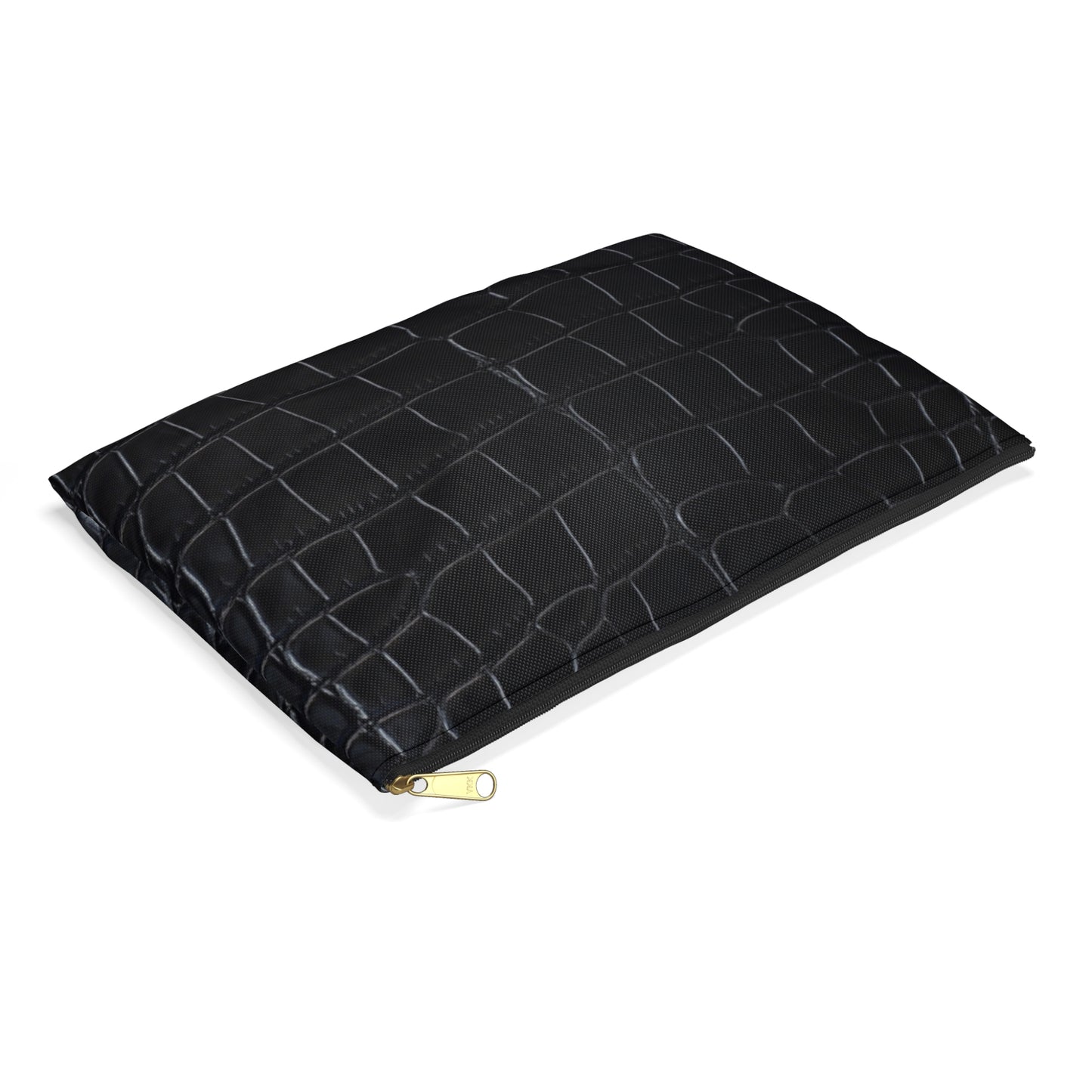 Black Crocodile Accessory Pouch