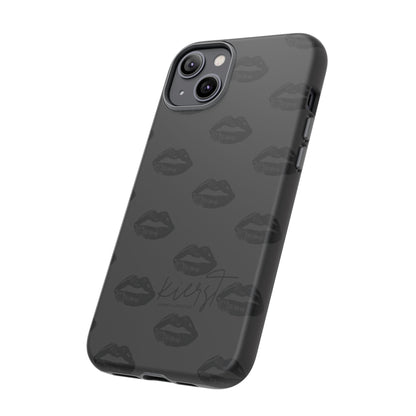 Black Lips on Charcoal iPhone Case