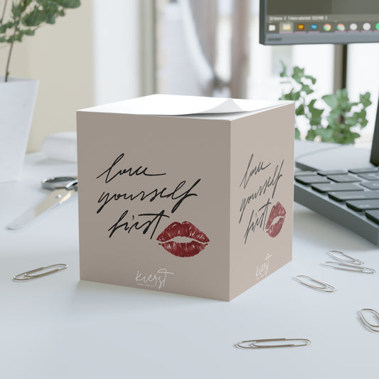 Love Yourself First Sticky Note Cube (Oat)