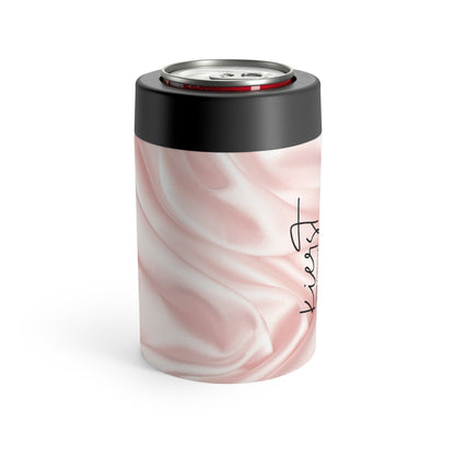 Pink Silk Print Can Holder