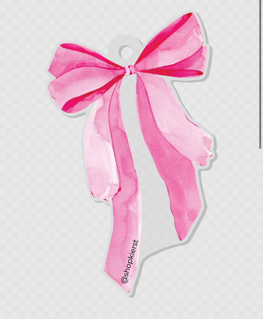 Pink Bow Ornament + Keychain
