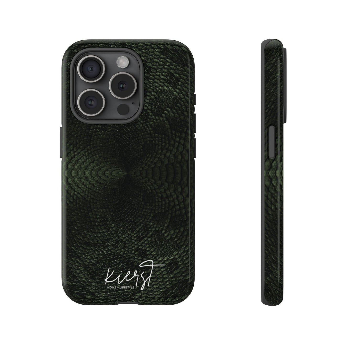 Deep Rich Green Snake Print iPhone Case