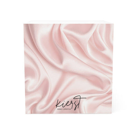 Pink Silk Print Note Cube