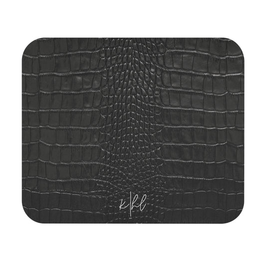 Black Crocodile Print Mouse Pad