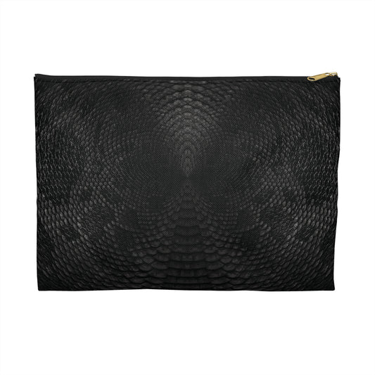 Black + Grey Snake Print Accessory Pouch