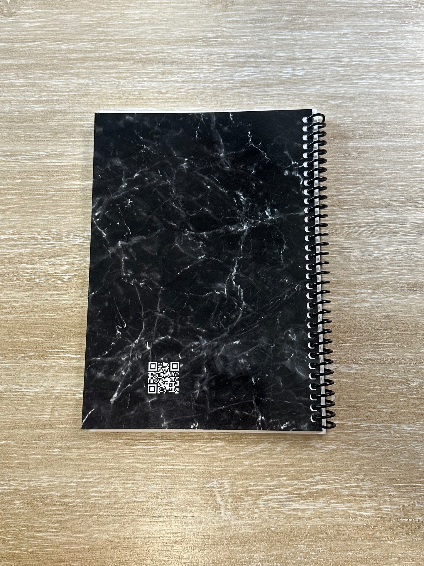 Black + White Marble Notebook