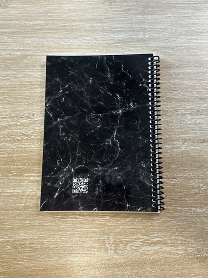 Black + White Marble Notebook