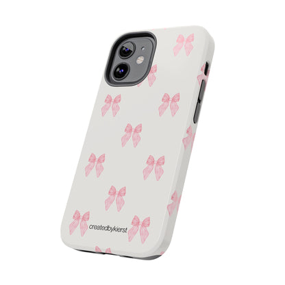 Pink Multiple Bows on Beige iPhone Case