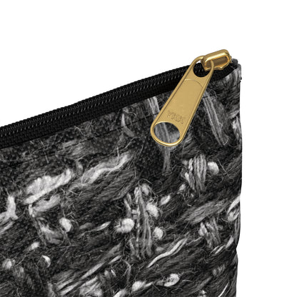 Grey Tweed Print Accessory Pouch