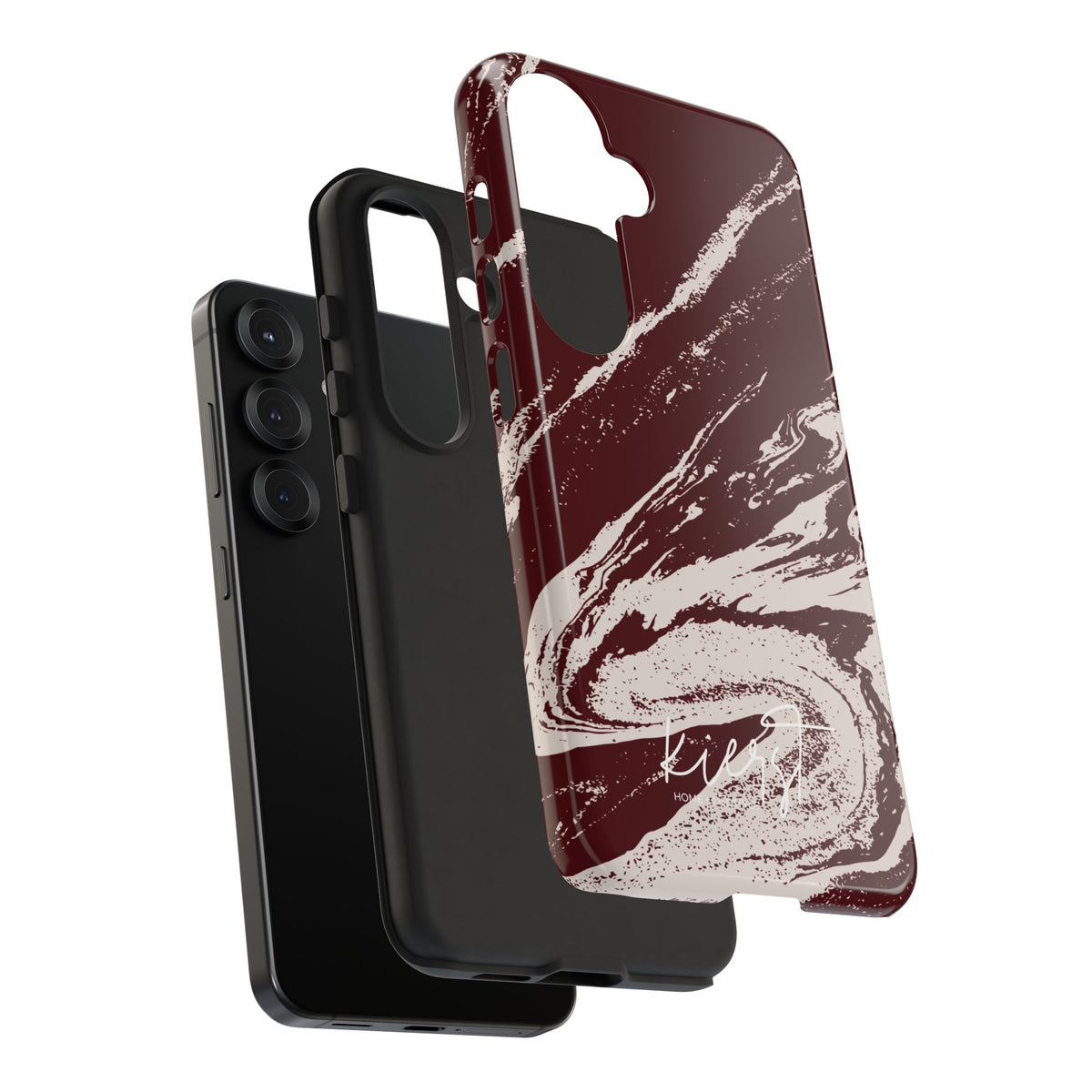 Cream Marble on Signature Velvet Noir Samsung Galaxy Phone Case