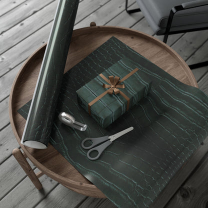 Emerald Crocodile Print Gift Wrapping Paper