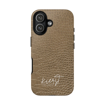 Tan Alligator Print iPhone Cas