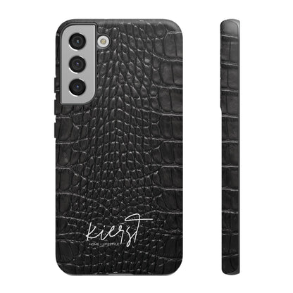 Black Alligator Print Samsung Galaxy Phone Case