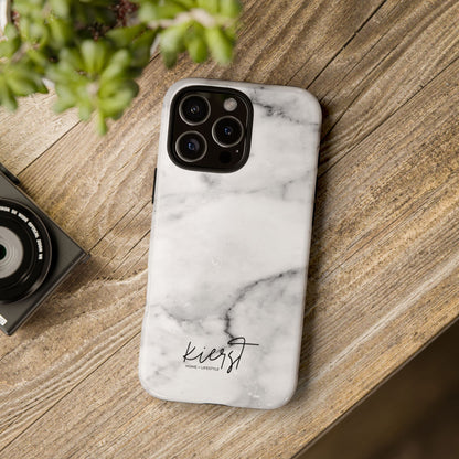 Lived-In White and Grey Marble iPhone Case