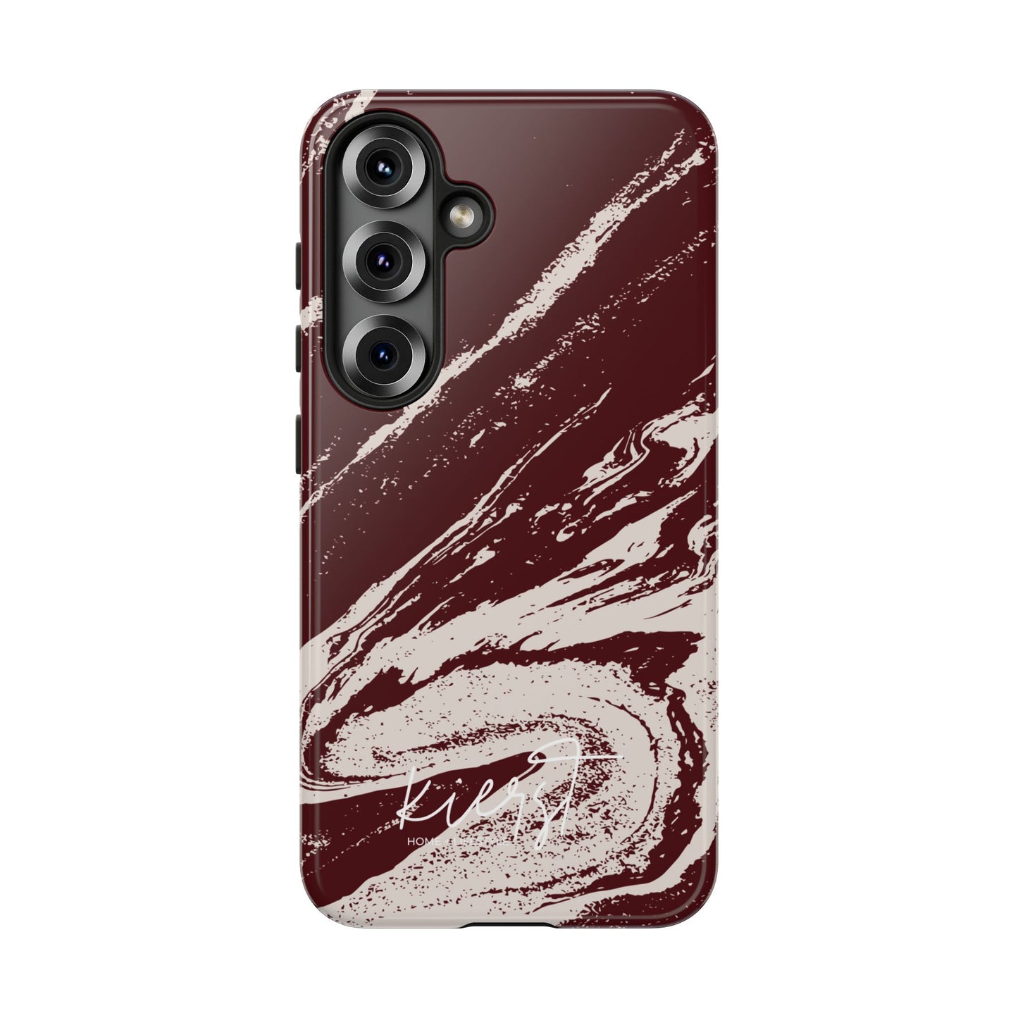 Cream Marble on Signature Velvet Noir Samsung Galaxy Phone Case