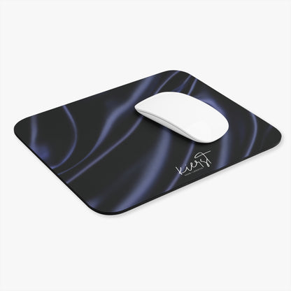 Navy Silk Print Mouse Pad