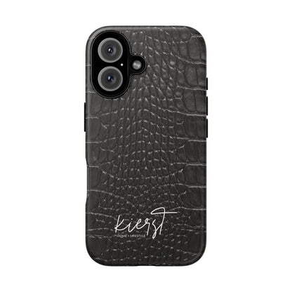 Black Alligator Print iPhone Case