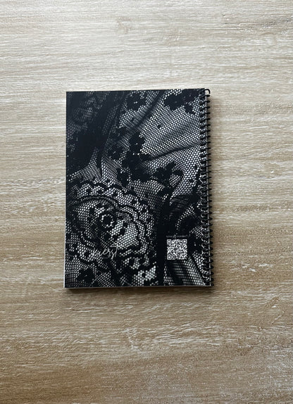 Black + White Lace Notebook