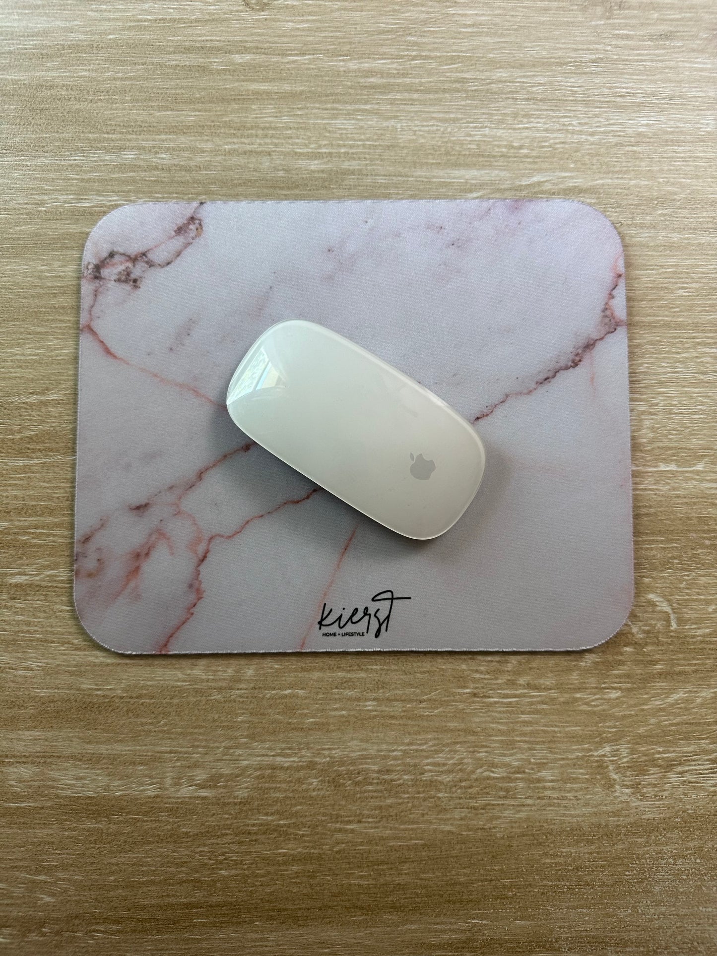 Warm White Marble Print Mouse Pad