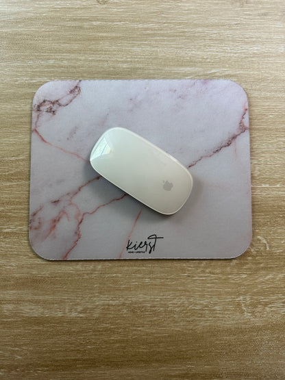 Warm White Marble Print Mouse Pad