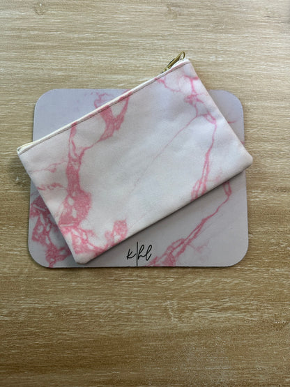 Pink + White Marble Mouse Pad
