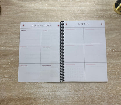 2026 Lifestyle Planner - Signature Pink and Velvet Noir Stripes