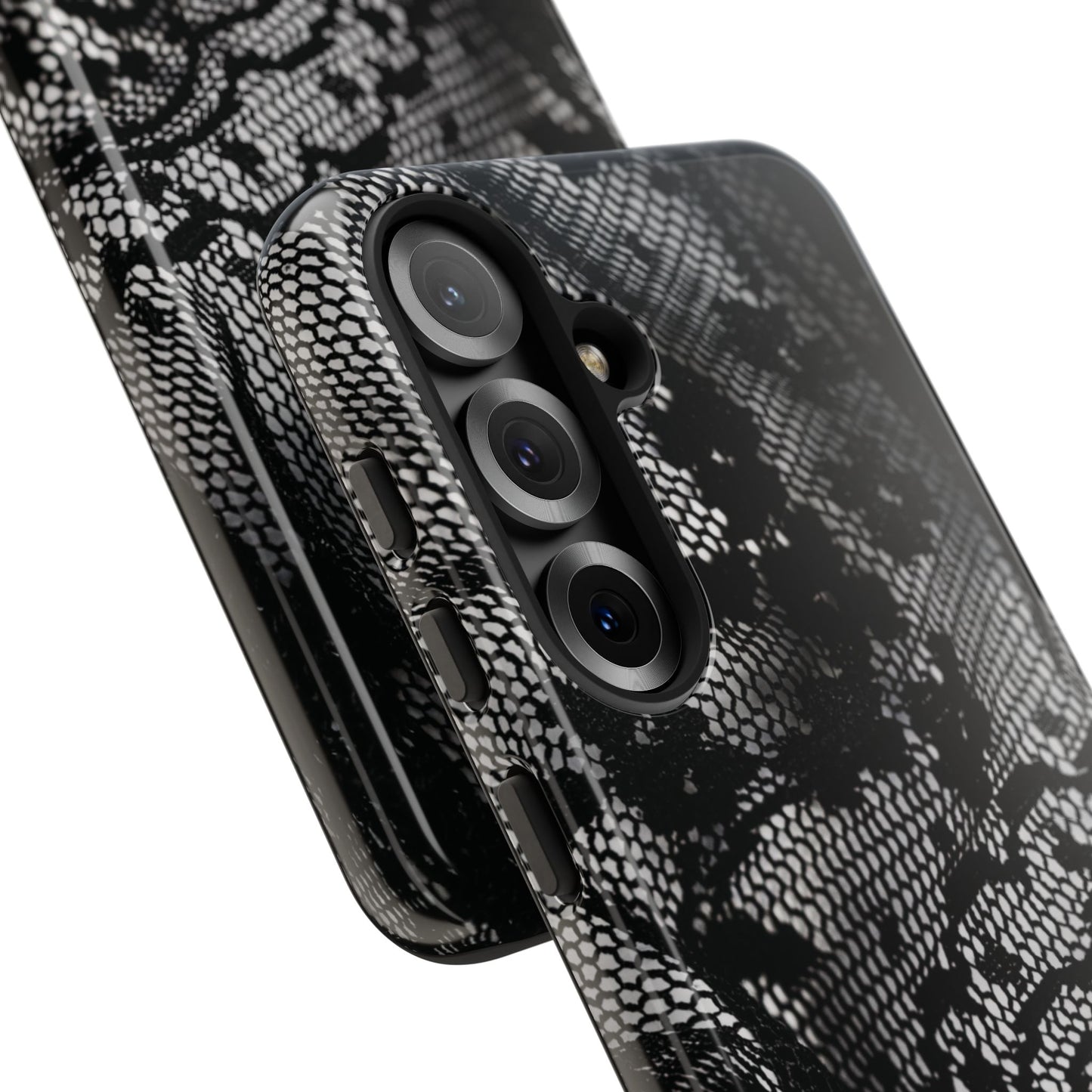 Black + White Lace Print Samsung Galaxy Phone Case