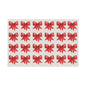 Printed Red Bows on Bone Gift Wrapping Paper