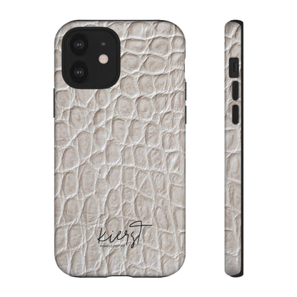 Cream Reptile Print iPhone Case