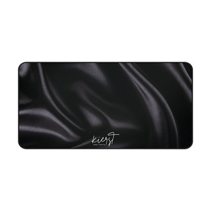 Black Silk Print Desk Mat