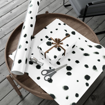 Smudged Black Spots on White Gift Wrapping Paper