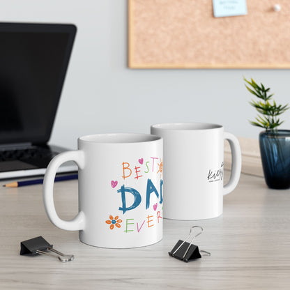 Best Dad Ever Mug – Doodle Style Gift from Kids