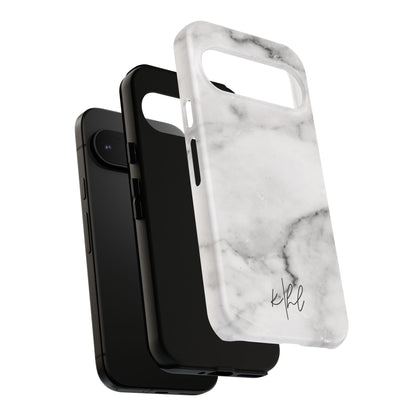 Lived-In White and Grey Marble Google Pixel Case