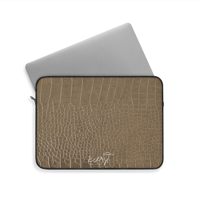 Tan Alligator Laptop Sleeve | Refined Texture Meets Everyday Function