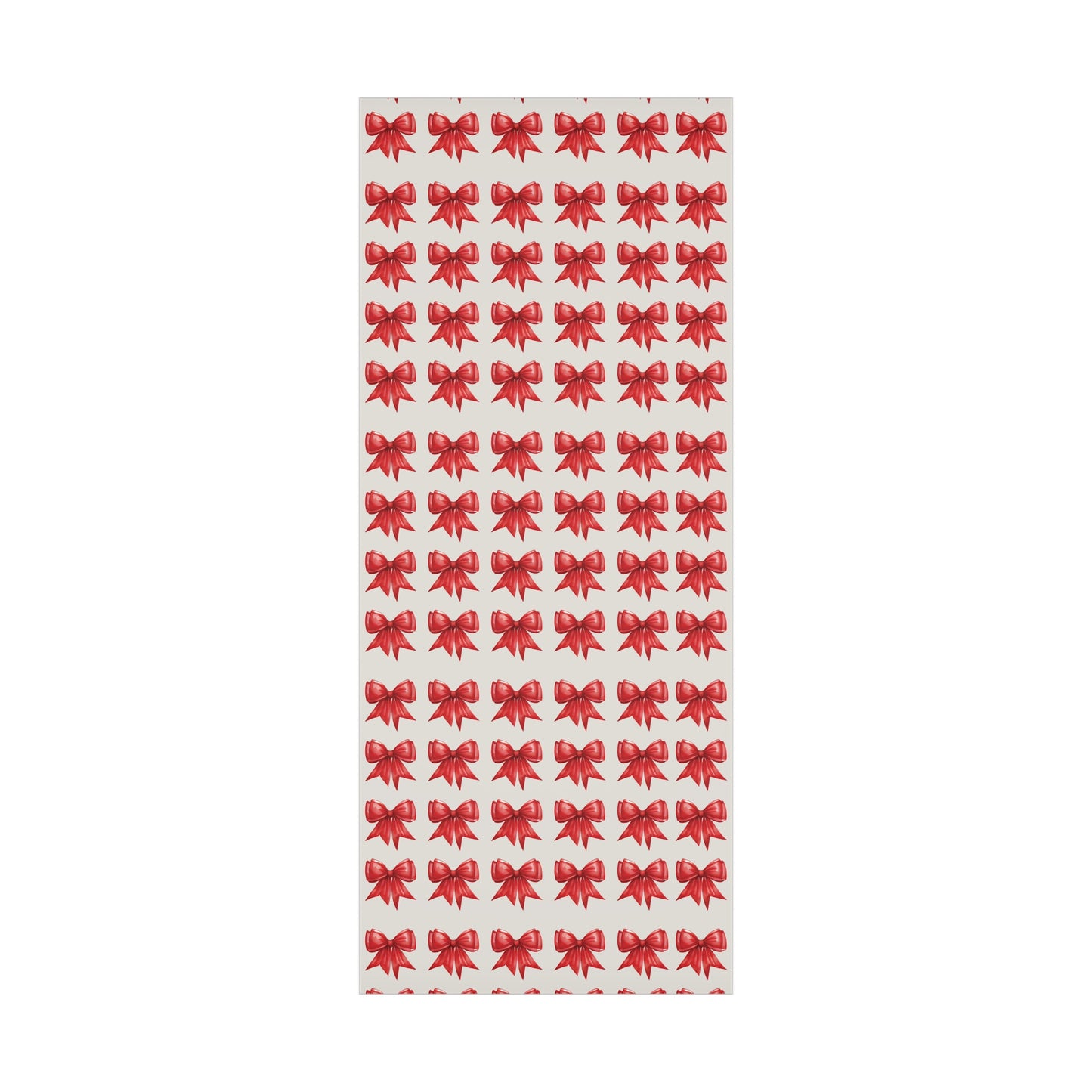 Printed Red Bows on Bone Gift Wrapping Paper