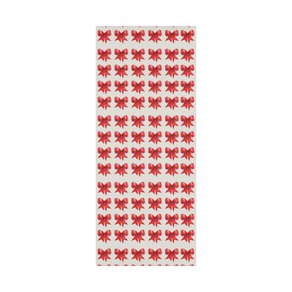 Printed Red Bows on Bone Gift Wrapping Paper