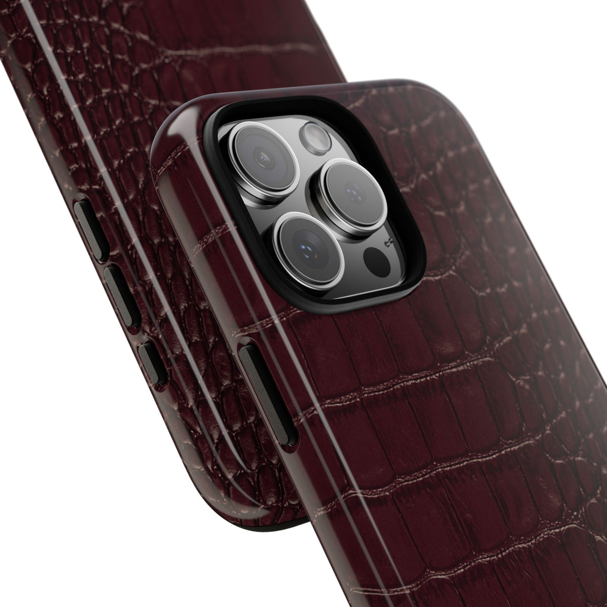 Signature Velvet Noir Crocodile Print iPhone Case