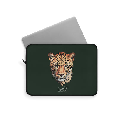kierst Signature Midnight Pine Laptop Sleeve with Leopard Head - Limited Edition