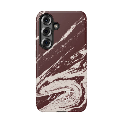 Cream Marble on Signature Velvet Noir Samsung Galaxy Phone Case