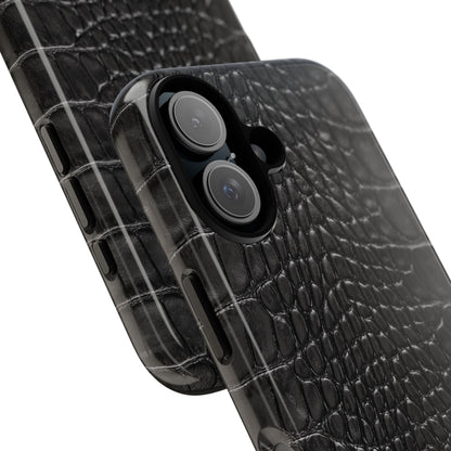 Black Alligator Print iPhone Case | Minimalist Edge Meets Everyday Function