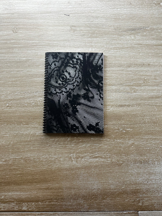 Black + White Lace Notebook