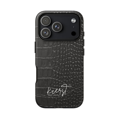 Black Crocodile Print iPhone Case