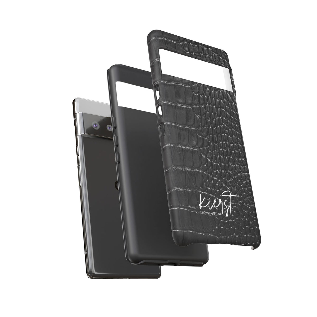Black Crocodile Print Google Pixel Phone Case